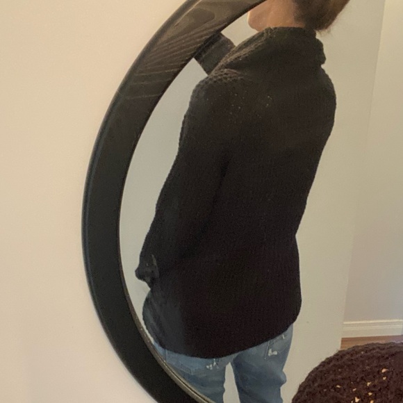 Chunky knit sweater wide turtle neck black - Picture 5 of 12